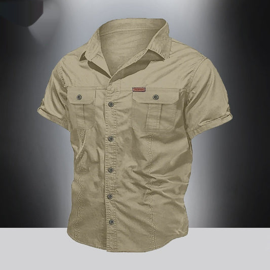 Men's Summer Loose Lapels Workwear Short Sleeve